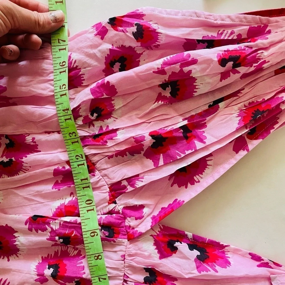 Banjanan Pink Floral Maxi Dress with Fuchsia Flowers - Picture 16 of 16